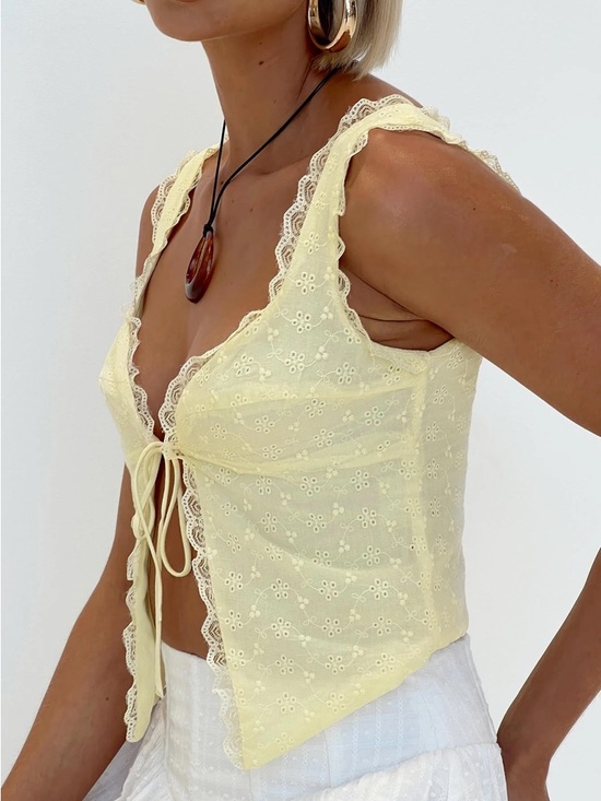 Princess Polly Tops - Princess Polly Pastel Yellow Top